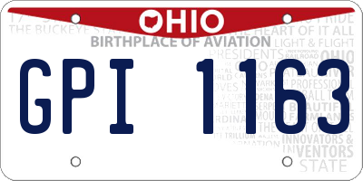 OH license plate GPI1163