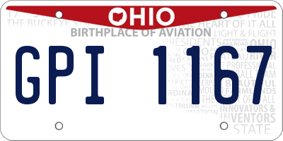OH license plate GPI1167