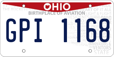 OH license plate GPI1168