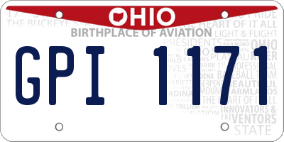OH license plate GPI1171