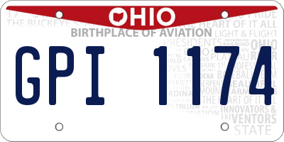 OH license plate GPI1174
