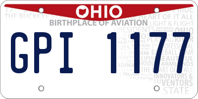 OH license plate GPI1177