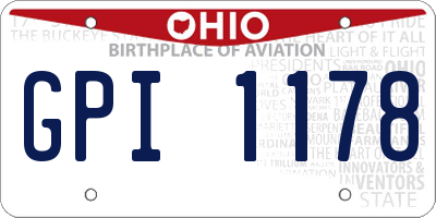 OH license plate GPI1178