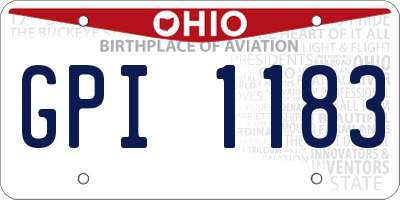 OH license plate GPI1183