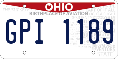 OH license plate GPI1189