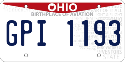 OH license plate GPI1193