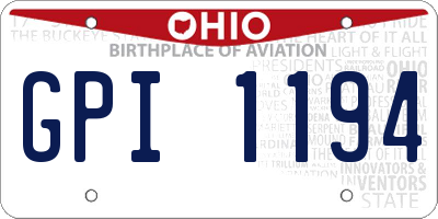 OH license plate GPI1194