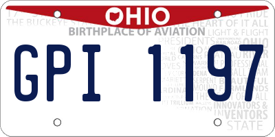 OH license plate GPI1197