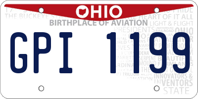 OH license plate GPI1199