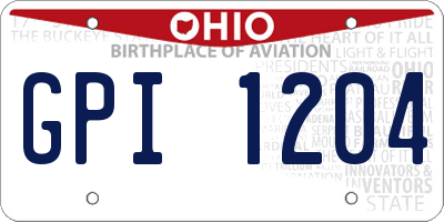 OH license plate GPI1204