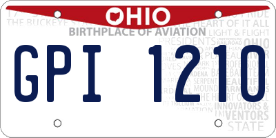 OH license plate GPI1210
