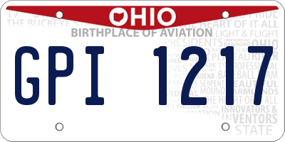 OH license plate GPI1217
