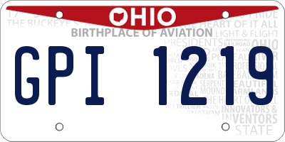 OH license plate GPI1219