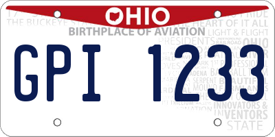 OH license plate GPI1233