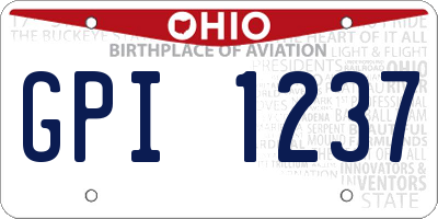 OH license plate GPI1237