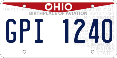 OH license plate GPI1240