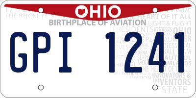 OH license plate GPI1241