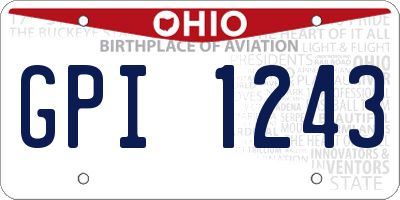 OH license plate GPI1243