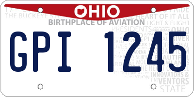 OH license plate GPI1245