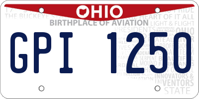 OH license plate GPI1250