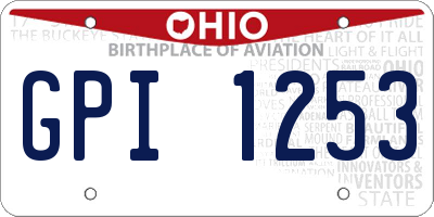 OH license plate GPI1253