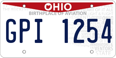 OH license plate GPI1254