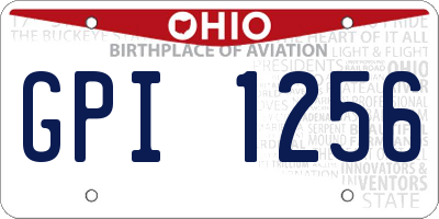 OH license plate GPI1256