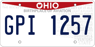 OH license plate GPI1257