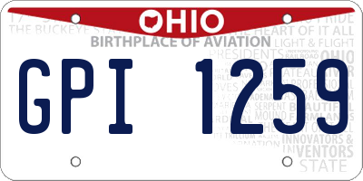 OH license plate GPI1259