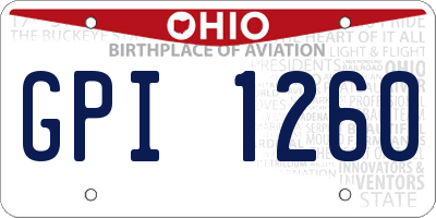 OH license plate GPI1260