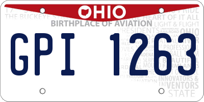 OH license plate GPI1263