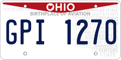 OH license plate GPI1270