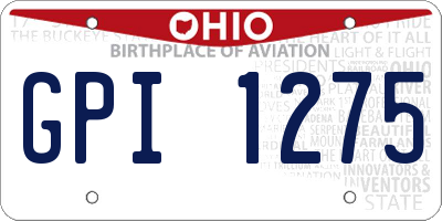 OH license plate GPI1275