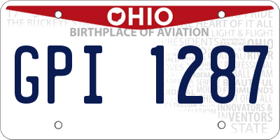 OH license plate GPI1287