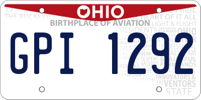OH license plate GPI1292