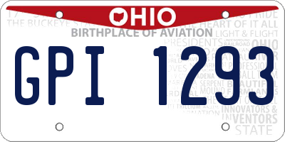 OH license plate GPI1293
