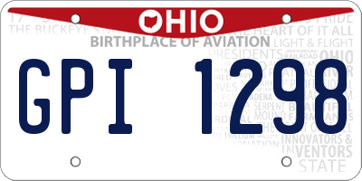 OH license plate GPI1298