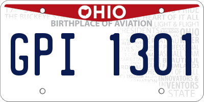 OH license plate GPI1301