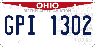 OH license plate GPI1302
