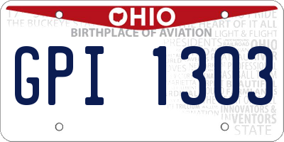 OH license plate GPI1303