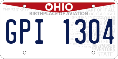 OH license plate GPI1304