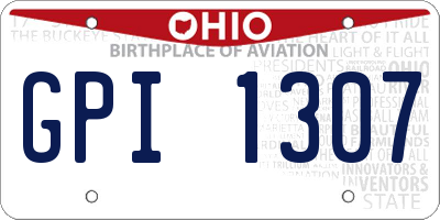OH license plate GPI1307