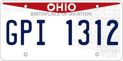 OH license plate GPI1312