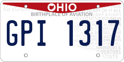 OH license plate GPI1317