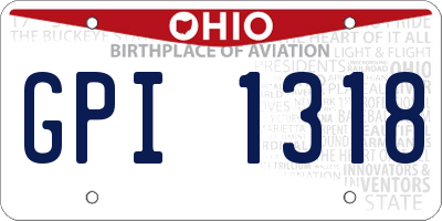 OH license plate GPI1318