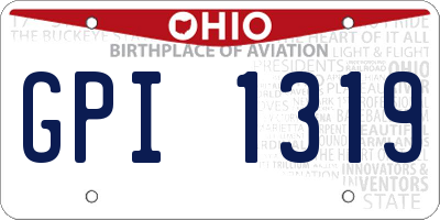 OH license plate GPI1319