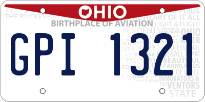 OH license plate GPI1321