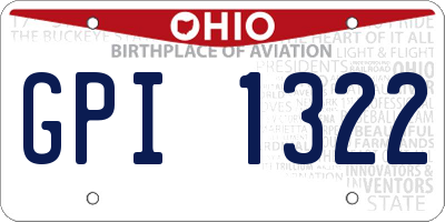 OH license plate GPI1322