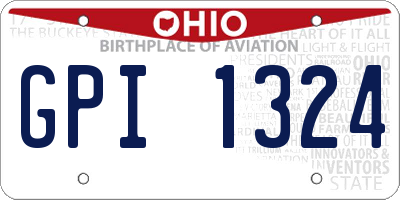 OH license plate GPI1324
