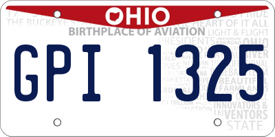 OH license plate GPI1325